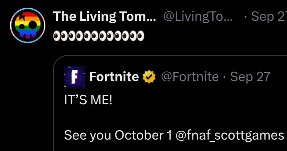 SwagFish03's tweet photo. I'm still holding out hope for FNaF Jam Tracks, but even if we don't, this MEANS something to me and it's truly insane that such a big company used fan songs for trailers https://t.co/aGwldXOFtK