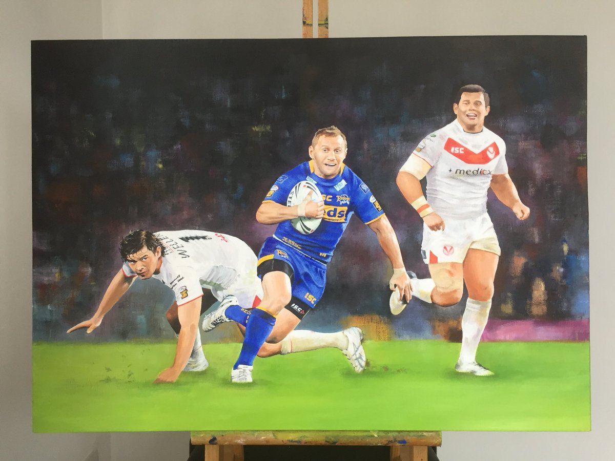 armleyartist's tweet photo. I’ve got all my gear ready and am grateful to be taking part in tomorrow’s #extramile with Sir Kev at Bradford. Hoping that I can look like Kev in my painting of him on his first #7in7 !
Running in memory of Rob🧡
#mnd #kevinsinfield #onerobburrow #theextramile https://t.co/qJopVeI1zv