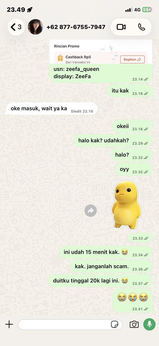 JHS_Diamond's tweet photo. @nudevaste ga dikirim. ternyata pas kucari di search bar, dia scammer. https://t.co/OLoRjJWGS0