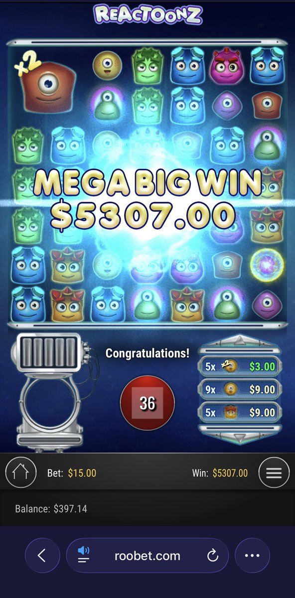 gamblingverse's tweet photo. THAT’S THE KIND OF WINS WE NEED!! 😭

$5,307 on Reactoonz 🎰

Let’s share some of it!

❤️ Like + RP 🆔 Drop your @Roobet username
Picking a few people to juice 💸 https://t.co/kObfLRP0gj