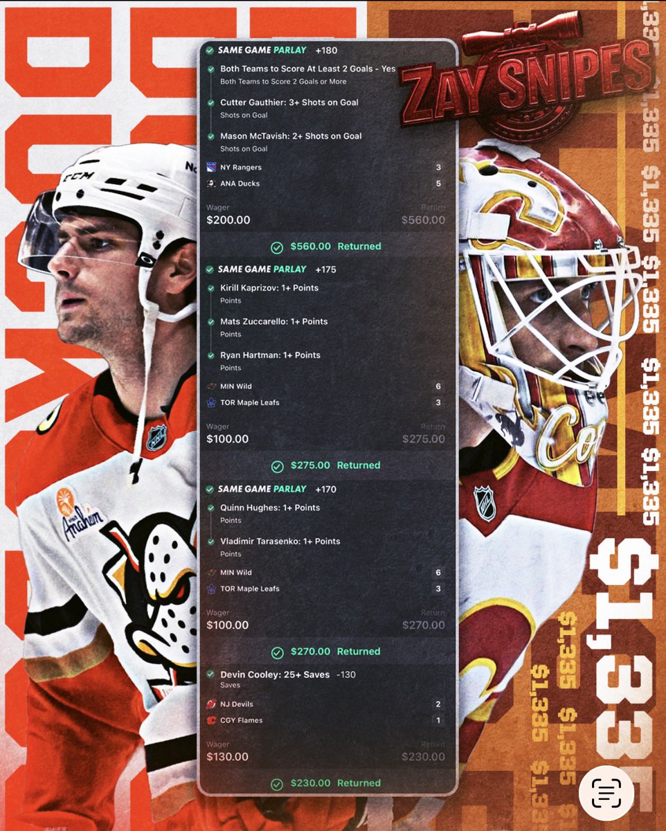 ZaySnipes225's tweet photo. Running a Promo for NHL first 100 people get a 🆓 Month of vip. Use Code “NHL100” ➡️ https://t.co/UXUwjkgl5d https://t.co/hHDIuMDqKp
