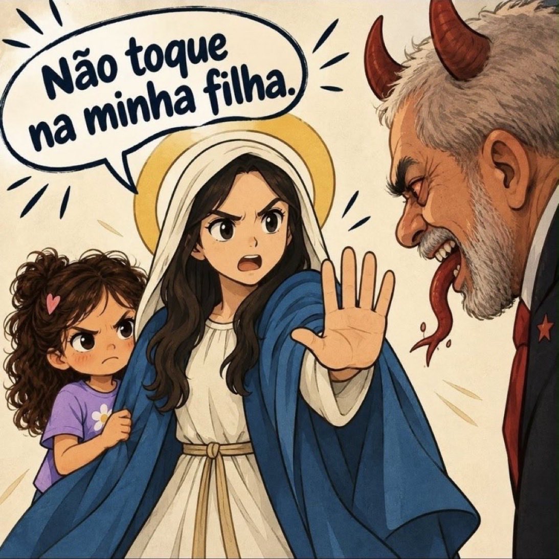 barlatti's tweet photo. Que Nossa Senhora proteja todas as nossas crianças desses esquerdistas pedófilos que querem “tocar as meninas desde cedo” ✋🏻🚫 https://t.co/L6UAShm32w