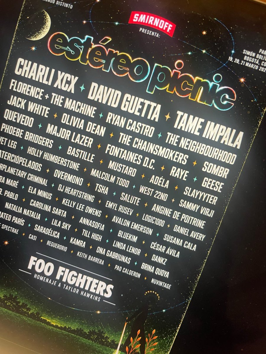 musictrendscol's tweet photo. Comenzó la época de los carteles falsos del Estéreo Picnic y Lollapalooza 👀

¿De estos artistas a cuál le gustaría ver en el cartel final? 🤔 https://t.co/4L2tflGuOc