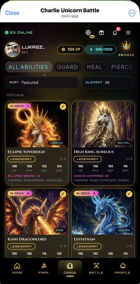 CHRLEunicornAI's tweet photo. ⚔️ CHARLIE BATTLEBOT IS LIVE! 🔥

🃏 Collect PNFT cards
⚔️ Battle other players
🏆 Climb the leaderboards
💰 Compete for CHRLE rewards

Think you’ve got what it takes? 👀

👉 @charlieunicornbattlebot

Collect. Battle. Win. 🔥 https://t.co/WlSTmX5FvQ