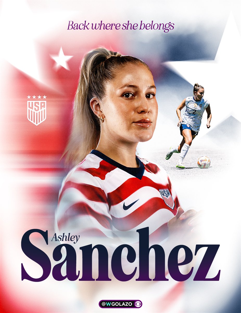 WGolazo's tweet photo. THE ASHLEY SANCHEZ USWNT COMEBACK IS HERE 😭🇺🇸

Ashley Sanchez is BACK with the @USWNT for the first time since January 2025 after tying the NWSL single-season scoring record with 20 goals in 26 matches for the @TheNCCourage ✨ https://t.co/wnj3yGopQY