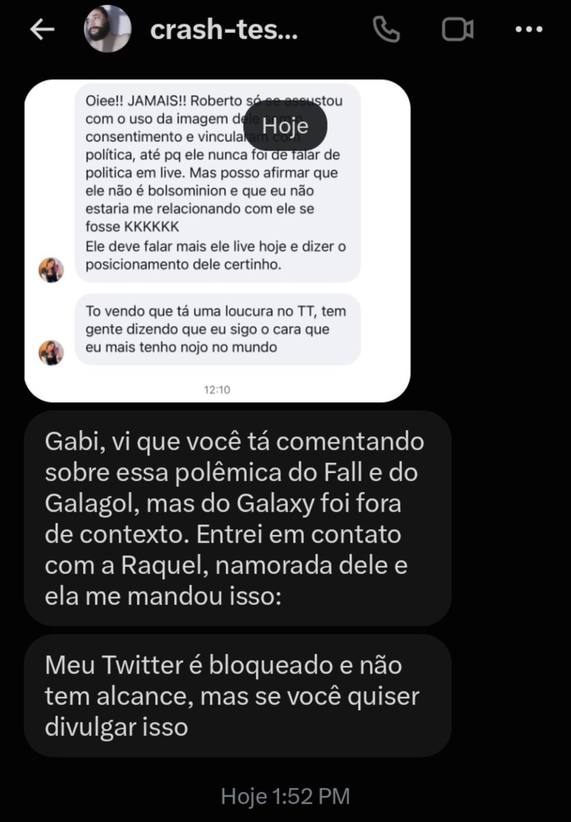 jasperl0ver's tweet photo. Me pediram pra divulgar isso daqui: A Raquel (namorada do Galaxy) disse que ele sim se assustou com o uso da imagem dele sem consentimento mas que ele >não é bolsominion< e que deve falar mais sobre isso e live. https://t.co/ogUctFRI4h