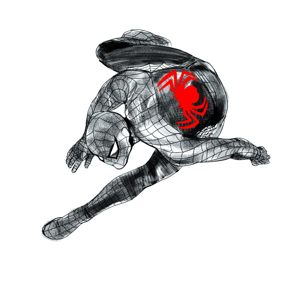 burialstate's tweet photo. Spidey doodle. (Its my birthday plus general thoughts) https://t.co/eprGeymm75