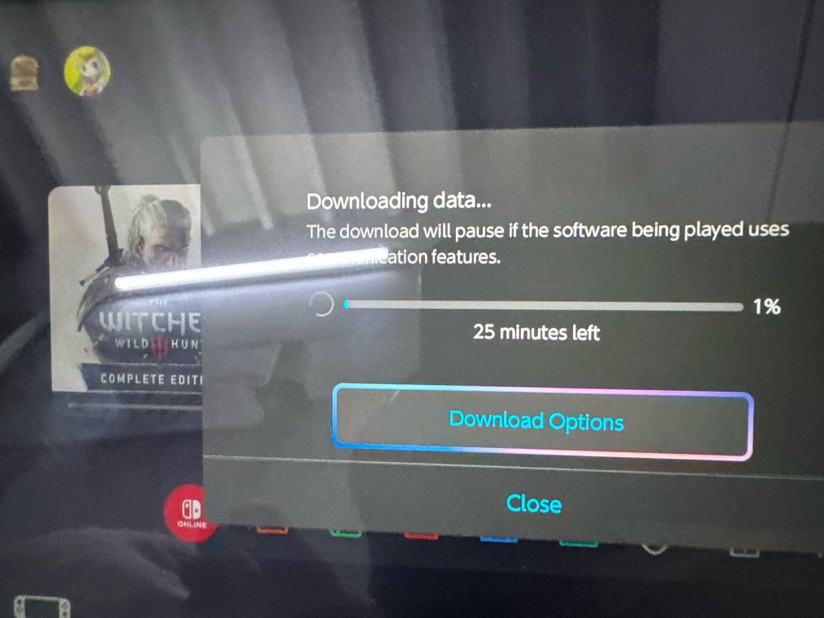 Ammm94's tweet photo. @CDPRED_Support My friend has a Switch 1 cartridge with update 4.0.4, but the place where it should say "Now Available for Nintendo Switch 2" is empty. He deleted and reinstalled the game 3 times with no luck. It is an EU cartridge, one of those rare ones released with Arabic for the Middle East https://t.co/Y4XrdtlqEZ