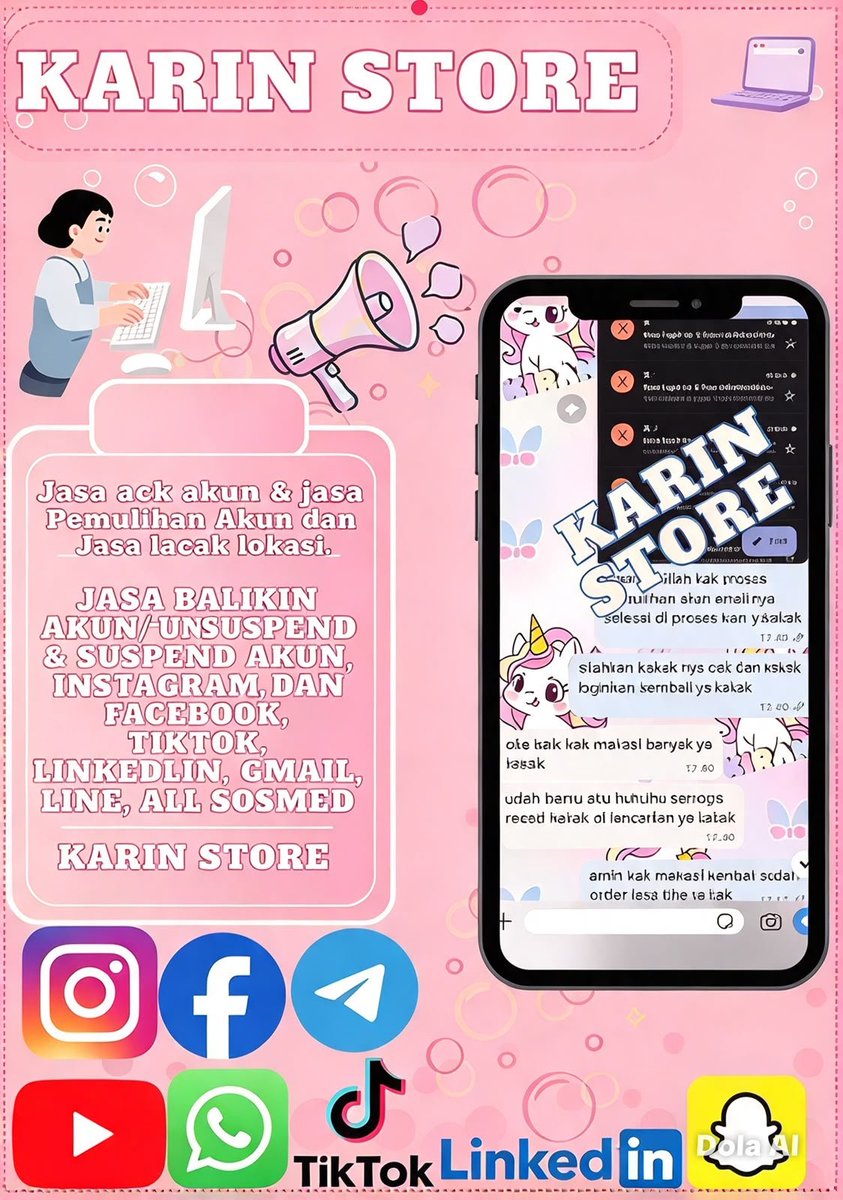 haniyce's tweet photo. OPEN JASA PEMULIHAN &amp; HAPUS AKUN SOSMED🔔

Melayani‼️

🌸Pulihkan &amp; Pulihin/Balikin Akun
🌸Hapus/Nonaktifkan Akun
🌸Hack Akun
🌸Sadap Wa/All Sosmed
🌸Reset Hp
🌸Lacak Lokasi

(Instagram,Tiktok,Gmail/Email,Facebook,Telegram,Twitter/X,Dll)
Konsultasi? WhatsApp di bio!
#zonauangㅤ https://t.co/YlMdNfGpnv
