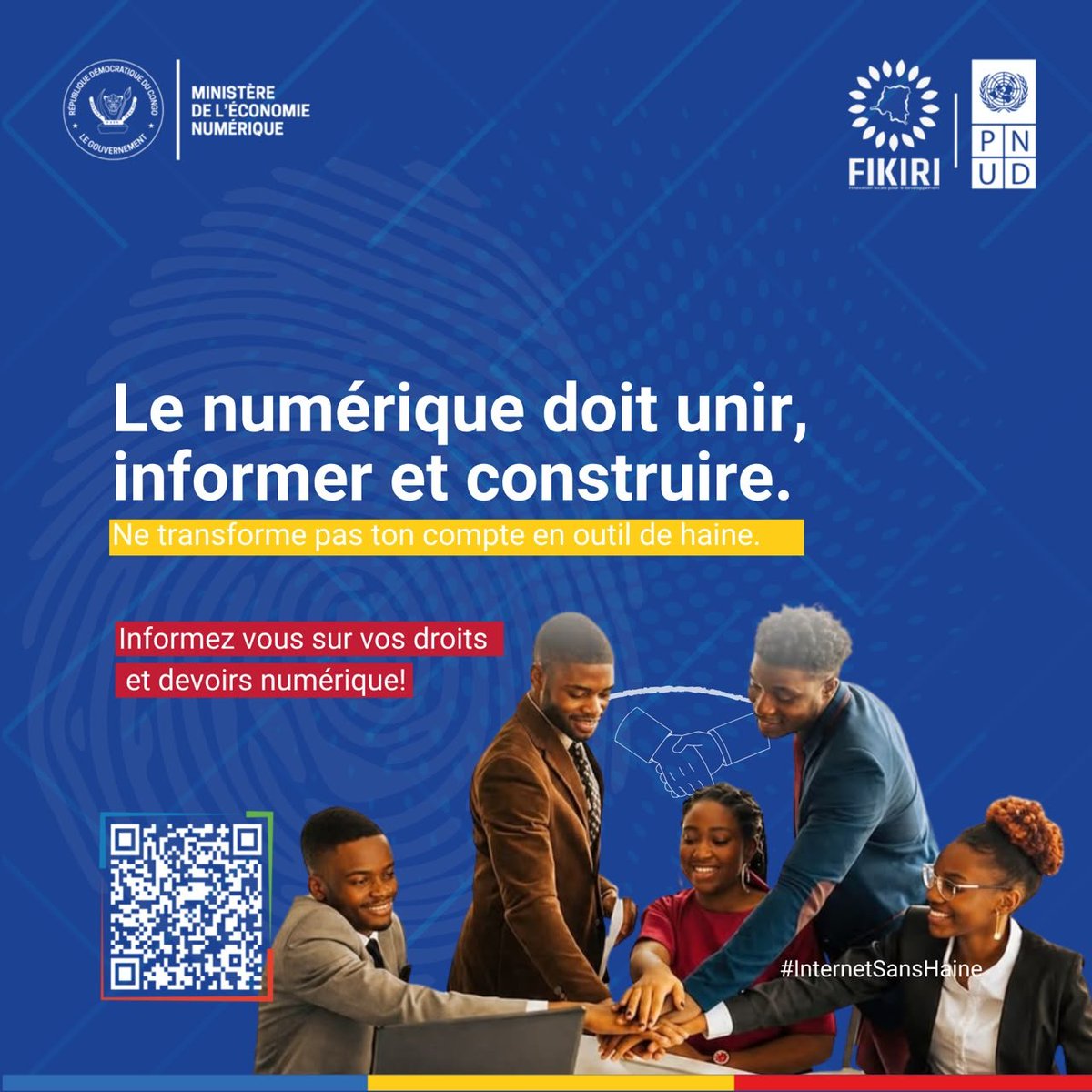 Ahadi_Ami's tweet photo. Informez-vous sur vos droits et devoirs numériques !

@PNUDRDC @econonumerique @olimuf @OlgaKavira @fikiri @sir_nteranya

#InternetSansHaine
#CVCN2026 https://t.co/u3IrXDEjg2