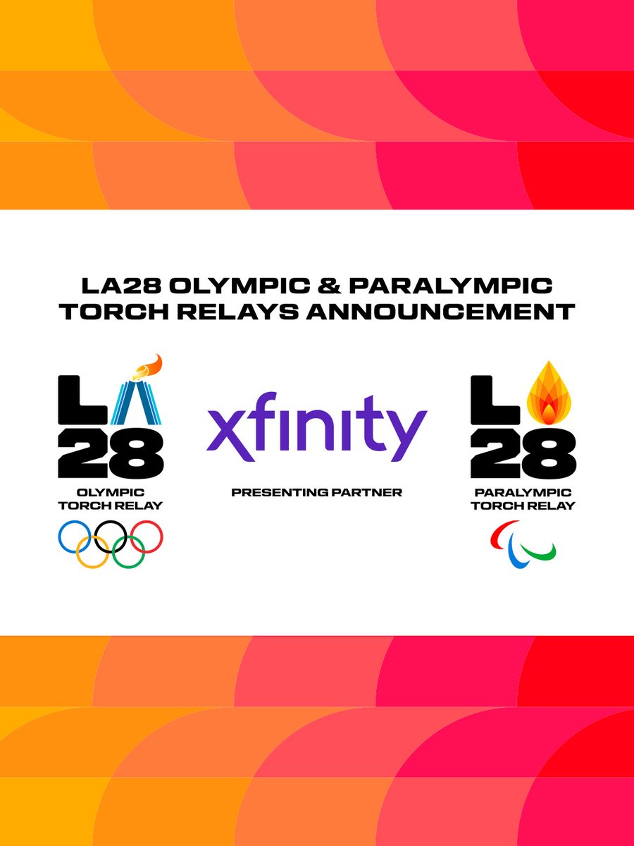 comcast's tweet photo. Today we're proud to announce Comcast’s Xfinity has been named as a Presenting Partner of the LA28 Olympic & Paralympic Torch Relays.

Together, we will help carry the flames forward and write the United States' next chapter of Torch Relays history. 

Stay tuned to our channels and LA28's for opportunities to be part of the epic journey. 

https://t.co/PYKsmmM2cr