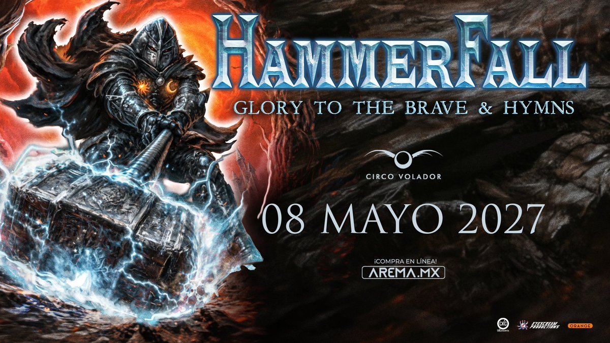 noxpressmx's tweet photo. 🛡️⚔️ El martillo vuelve a caer sobre México.

@HammerFall  ha confirmado su presentación en Circo Volador el 8 de mayo de 2027, llevando a la capital una noche de acero, melodías heroicas y auténtico power metal sueco.

🔥 "Hearts On Fire" 🔥 "Renegade" 🔥 "Hammer High"

La batalla está por comenzar.
@EyescreamProd 
#HammerFall #PowerMetal #MetalMexico #HeavyMetal #CircoVolador #Metaleros