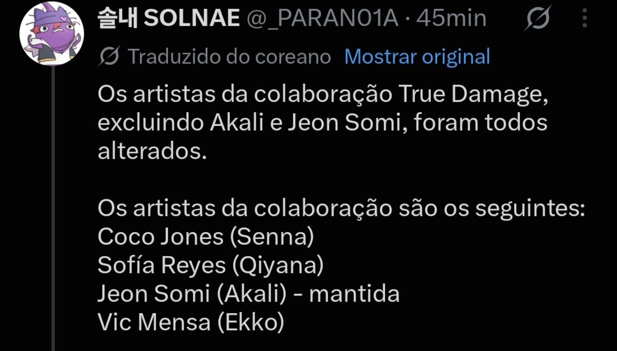 bae_ksgook's tweet photo. @_PARAN01A @AllrounderAce I'm Brazilian, and the translation for me is also Jeon Somi. I also found it strange, but apparently it was a translation error by X. https://t.co/taBsRfpcn7