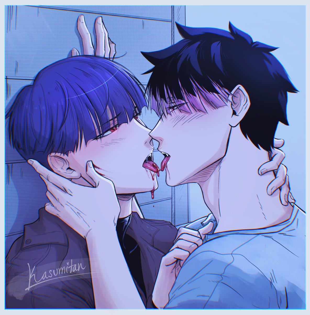 Kasumitandraw's tweet photo. Gods and Monsters 
#nrhs | Rated E | ch 1/3 
Vampire x Vampire Hunter AU

i was going to wait until closer to Halloween to post this, but I’m too excited now! 🩷💜
🔗  https://t.co/sNoa8j60uB https://t.co/WRgDmICxuT