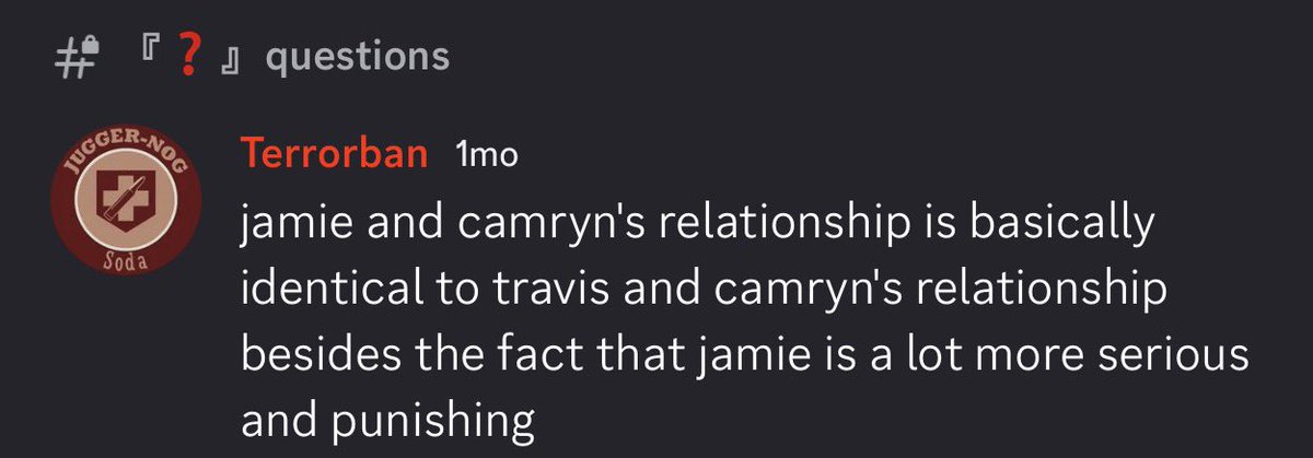 Redactednotion's tweet photo. I wonder what tb meant by this, also I’d love to see more fanart involving jamie and Camryn👀👀 #tmirb #themoonIrotbehind https://t.co/4Olg9narZP