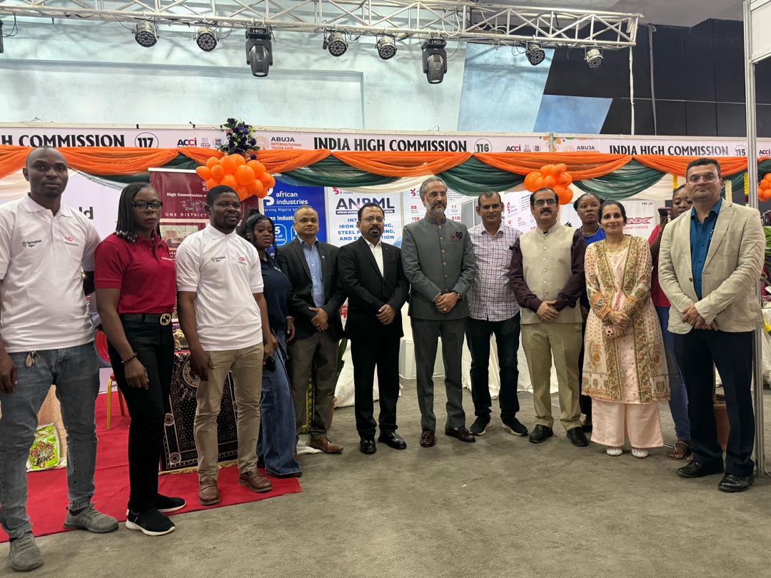 india_nigeria's tweet photo. 🇮🇳🇳🇬 Strengthening India–Nigeria Trade & Business Engagement

High Commissioner @AmbAbhishekIFS  inaugurated the Indian Pavilion at the 21st Abuja International Trade Fair on 29 September 2026.

The Pavilion brought together prominent Indian companies, including Sam Pharmaceutical Ltd, Africa Industries Group, Simba Group, Springfield Agro (Mahindra Authorised Partner), Checkers Custard, and Indian Fashion Boutique, showcasing a diverse range of Indian products, businesses and capabilities.

The Indian Pavilion witnessed substantial footfall, with visitors, prospective buyers and business seekers engaging with participating companies and exploring opportunities for trade, investment and business partnerships.

The participation reflects the growing commercial and business engagement between India and Nigeria and provides a valuable platform for strengthening B2B linkages and exploring new avenues of cooperation. 🇮🇳🤝🇳🇬

@MEAIndia @PIB_India @mygovindia @DDNewslive @prasarbharati @DoC_GoI @DrSJaishankar @PMOIndia @narendramodi