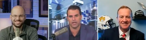 G8Eye's tweet photo. Check out the types in play - Neff and Schmidt do smug smirks, confident that their hoops knowledge and ace staff really brought in a W versus Smith, while Kolvet, with MI6/Burnett machine training and Army brass brother, holds back and keeps the poker face 

morons and mobsters https://t.co/58VsGfoXtm