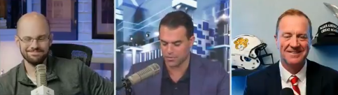 G8Eye's tweet photo. Check out the types in play - Neff and Schmidt do smug smirks, confident that their hoops knowledge and ace staff really brought in a W versus Smith, while Kolvet, with MI6/Burnett machine training and Army brass brother, holds back and keeps the poker face 

morons and mobsters https://t.co/58VsGfoXtm