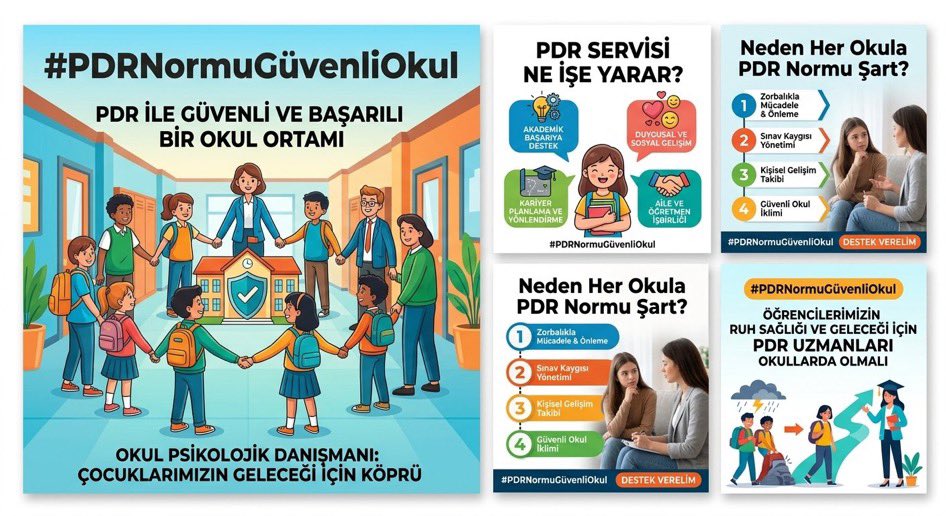 eroglu0701's tweet photo. Şiddetsiz, güvenli ve huzurlu okullar için psikolojik danışmanlık güçlendirilmelidir. Psikolojik danışmanlar şiddeti önler, öğrencileri destekler ve okul-aile iş birliğini güçlendirir. Etkin rehberlik hizmeti ve yeterli PDR normu şarttır.

#PDRNormuGüvenliOkul https://t.co/TQ0lTtPJhw