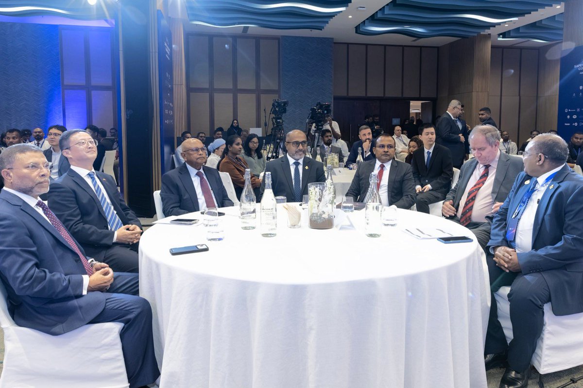 HomeMinistrymv's tweet photo. Minister of Homeland Security and Technology Ali Ihusaan addressed the Safety & Security Conference Maldives 2026, highlighting the importance of stronger safety standards, preparedness, technology and collaboration in building a safer and more resilient Maldives.

The conference, hosted by MAFSSI, brings together government and industry stakeholders to strengthen safety, security and resilience across the tourism sector. 

#SafetyAndSecurity #TourismSafety #Maldives #HomeMinistryMv