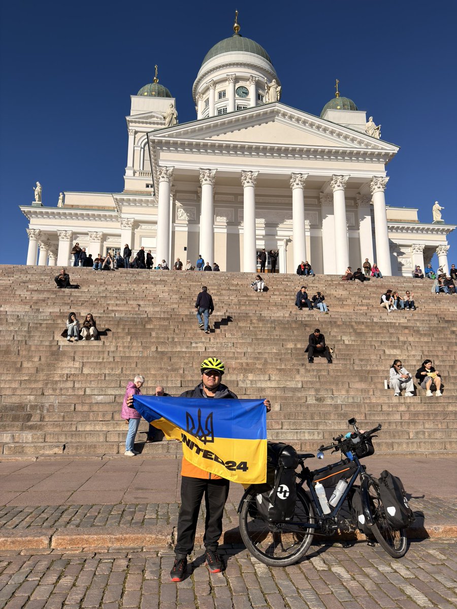 Jojomeowjojo's tweet photo. DAY 164 🇫🇮 HELSINKI, FINLAND!

After crossing the Gulf of Finland — part of the Baltic Sea — I made it to Helsinki. Another border crossed, another country, and the journey continues. 🚲🌍

But this journey is about much more than kilometers.

I’m proud to be an official UNITED24 Partner, raising funds for ambulances in Ukraine. 🚑🇺🇦

Since the beginning of the full-scale invasion, 495 Ukrainian ambulances have been destroyed or damaged — 46 in 2026 alone, according to UNITED24. The WHO has also verified more than 3,000 attacks on healthcare in Ukraine since February 2022. Ambulances and other medical transport remain particularly vulnerable. 

These ambulances are needed every single day. They carry wounded civilians, bring emergency medical teams where they are desperately needed, and help save lives while russia continues its attacks.

Have you donated yet?

If not, please consider donating through my UNITED24 fundraiser. Whether it’s $1, $5, $20, $100 or more — every amount matters. Together, we can help put more ambulances on the road and give Ukrainian medics the equipment they need to save lives.

🔗 Donation link is in my pinned bio.

From Helsinki, the adventure continues west and then north through Finland and onward across Scandinavia. 🇫🇮🚲🌍

Thank you to everyone following, sharing, donating, and supporting this journey.

Slava Ukraini! 🇺🇦

#UNITED24 #Ukraine #StandWithUkraine #CyclingForPeace #Finland