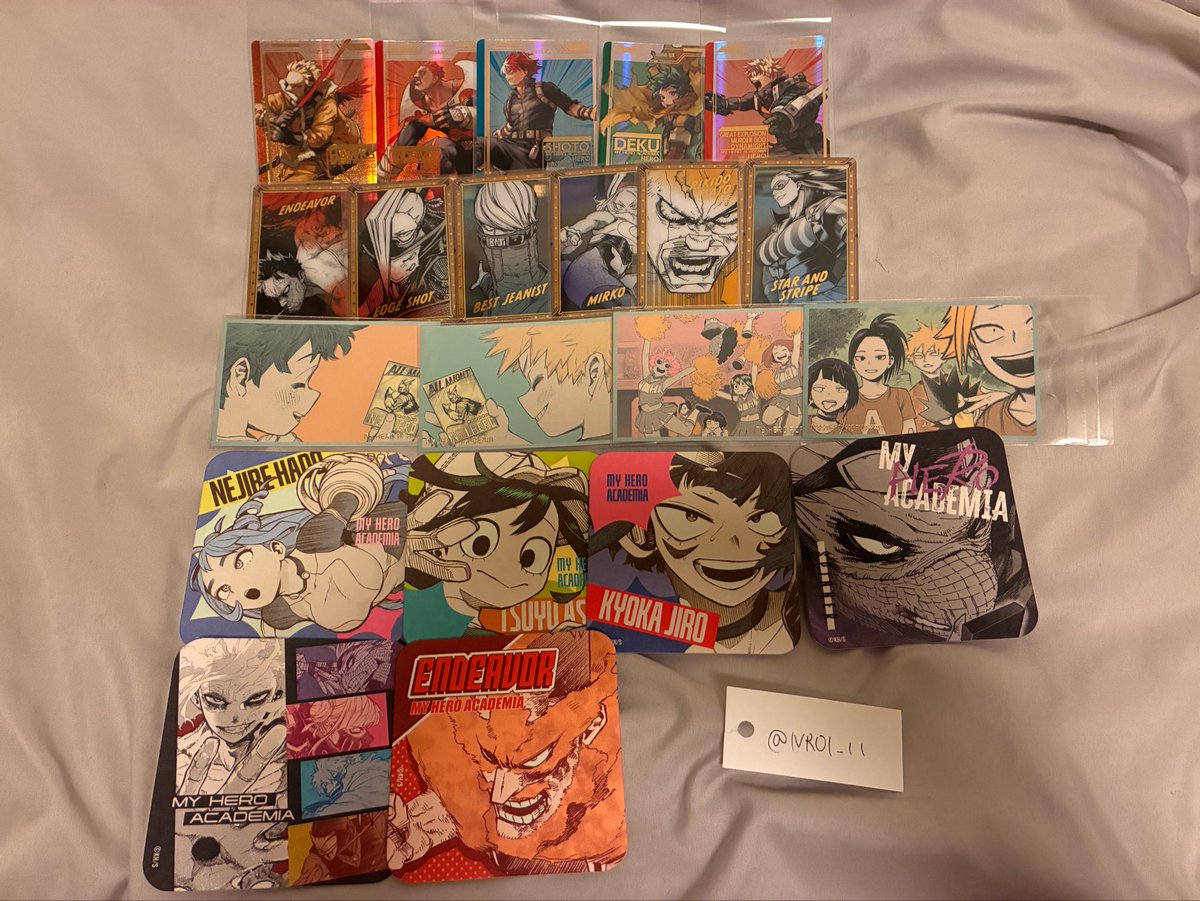 NR01_11's tweet photo. [交換]僕のヒーローアカデミア ヒロアカ
原画展 ウエハース等
求PayPayor固ツイ（他界隈）
譲 画像のもの
グッズ整理のためポストさせていただきます。早めに手放したいためどんな内容でも検討いたします。
ものによっては送料、梱包費のみで買取🙆‍♀️お声かけの際希望額ご提示お願いします🙇🏻‍♀️ https://t.co/sWIkrIif1O