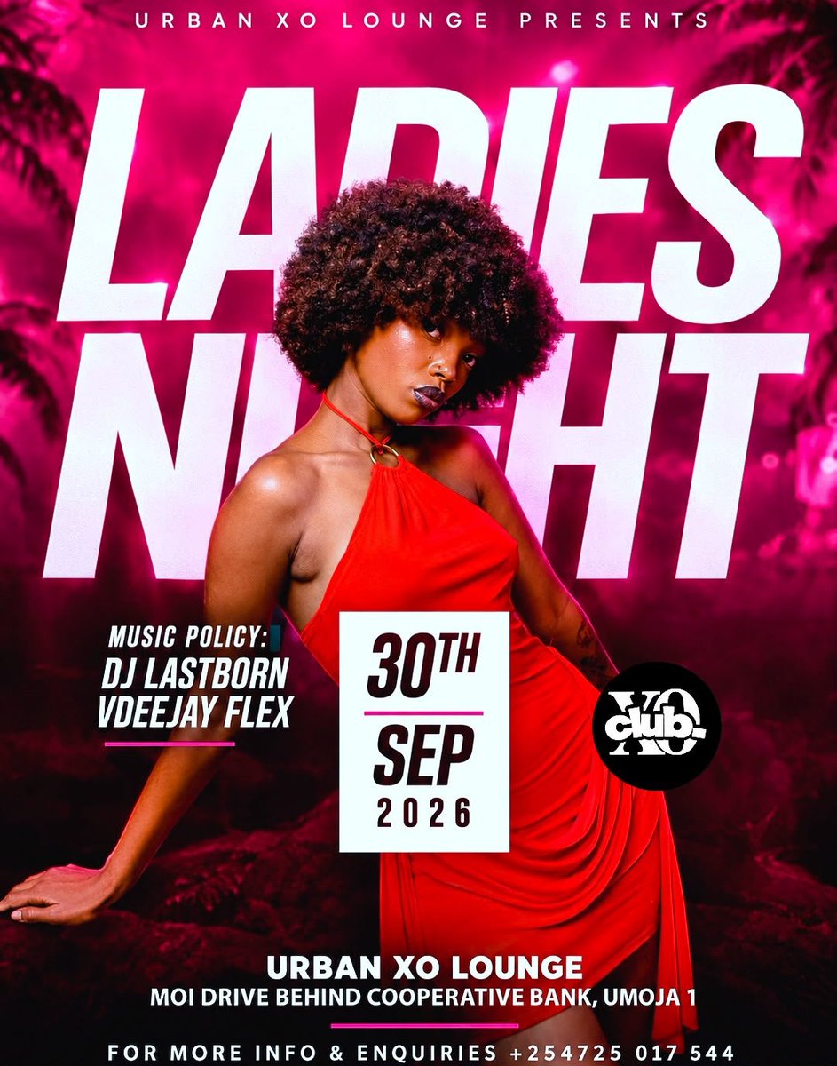 vdeejayFlex_KE's tweet photo. For the ladies, tomorrow we command the vibe and turn up the energy all the way up @urbanxolounge_official
#ladiesnight #fyp #nightout #girlsnight #wednesday https://t.co/KOjl022xhu