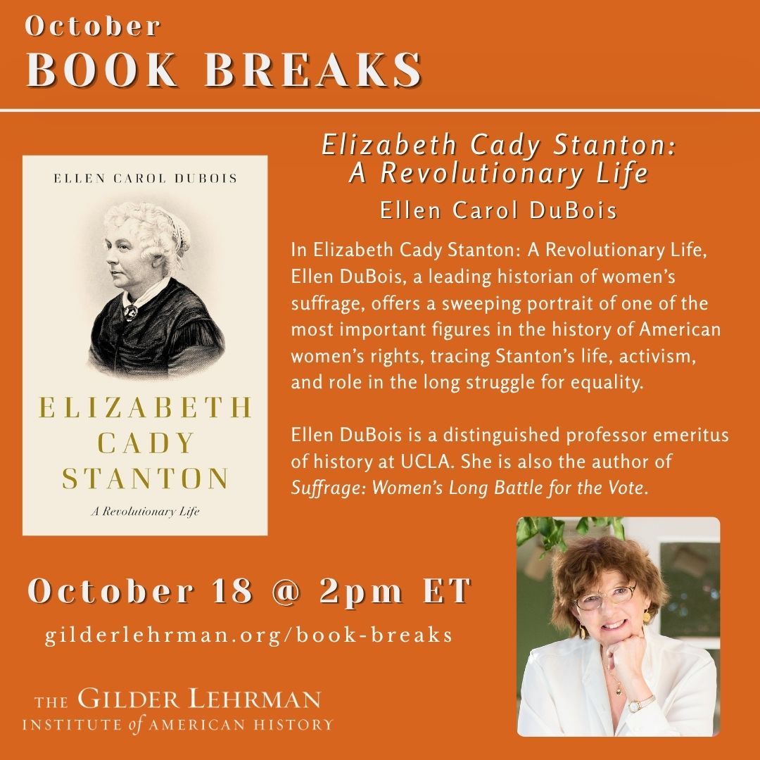 Gilder_Lehrman's tweet photo. 📣Join us for #BookBreaks this October! Every Sunday, we interview a renowned scholar and discuss their recent work, followed by a Q&A with the at-home audience. We hope to see you there!
Register for our October series at https://t.co/ZuKHNJVb3Q! https://t.co/gPWfLHsDUm