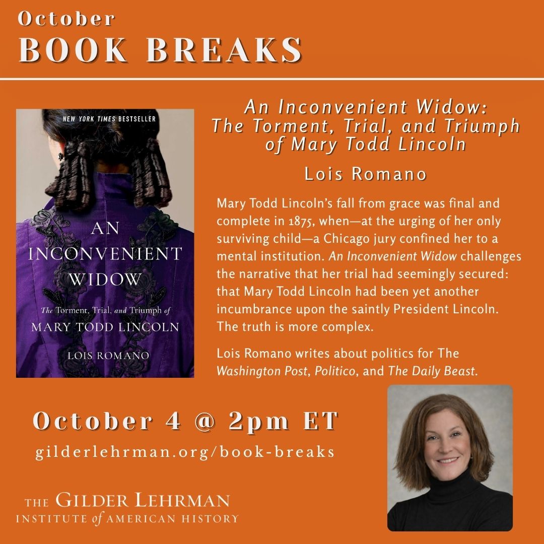 Gilder_Lehrman's tweet photo. 📣Join us for #BookBreaks this October! Every Sunday, we interview a renowned scholar and discuss their recent work, followed by a Q&A with the at-home audience. We hope to see you there!
Register for our October series at https://t.co/ZuKHNJVb3Q! https://t.co/gPWfLHsDUm