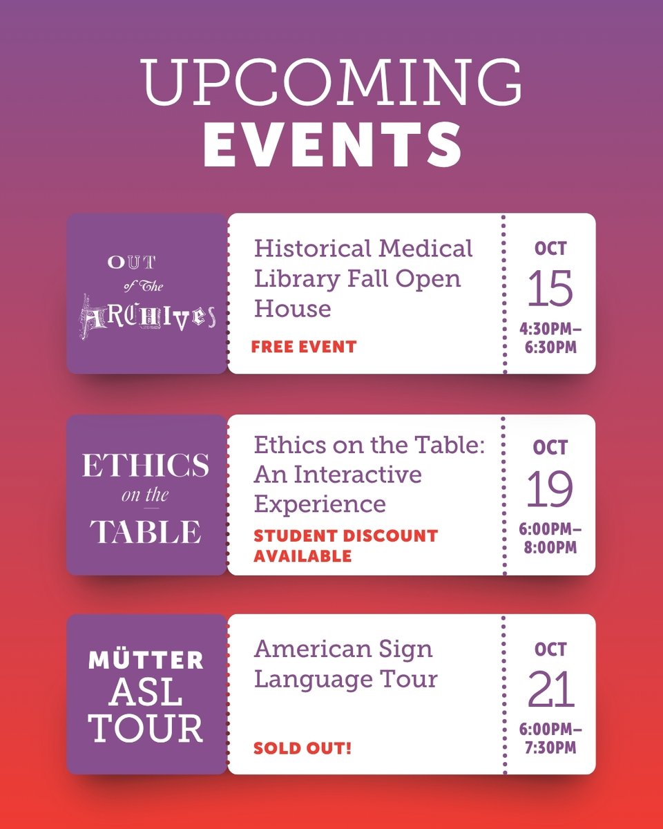 MutterMuseum's tweet photo. Discover the history of the "freak show," explore the science and medicine that influenced "Frankenstein," and dance until you drop!

Don't miss our spooky season lineup. Sign up for all these and more today: https://t.co/NHeBXOT3Po https://t.co/sZMCjWdZDA