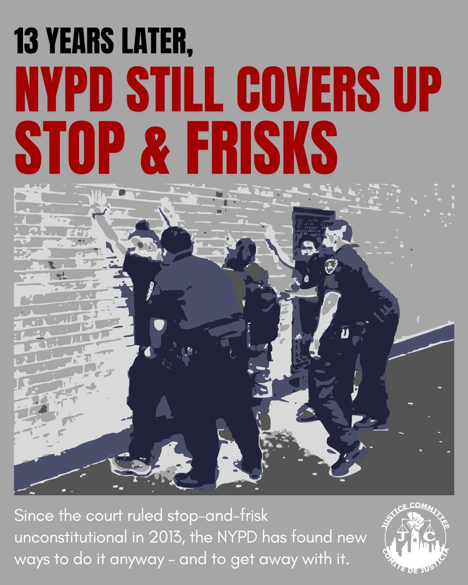 watchthecops's tweet photo. 13 years since the landmark Floyd ruling, NYPD is still #StopAndFrisk-ing & lying to cover it up. Yesterday's monitor report shows systematic underreporting, disabled body cameras & reclassified stops - and still no discipline.
Read full statement: https://t.co/RYU3EJ6xBZ https://t.co/q3OtYtFpLd