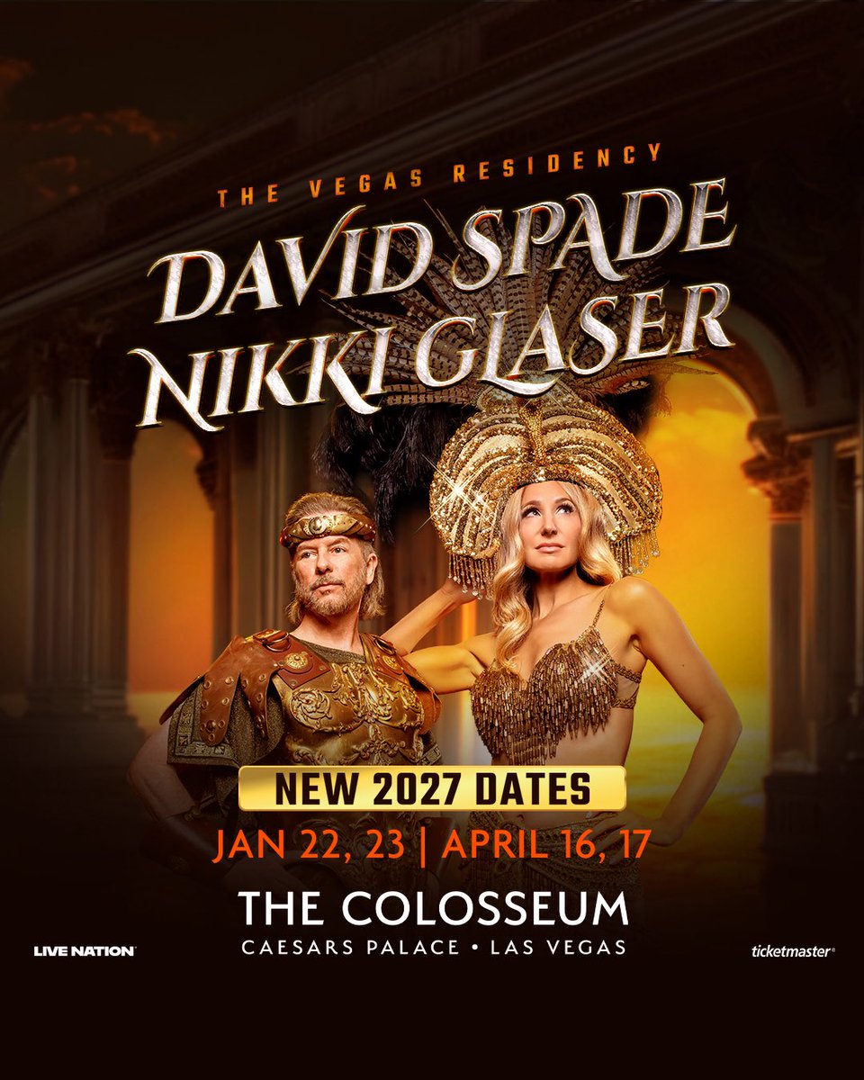 DavidSpade's tweet photo. Running it back! @CaesarsPalace @NikkiGlaser PreSale Passcode: SPADER https://t.co/b8qEIS4EOz https://t.co/Q145wy9WTM