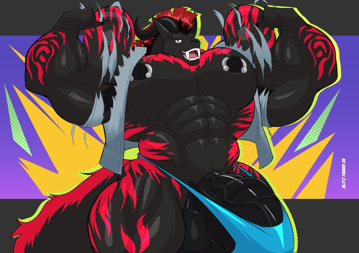 EyesOfTheHunter's tweet photo. Won't you come lick these up for Biceptember?  

🎨:@BlitzTaison
#biceptember https://t.co/8OgtUcyA15