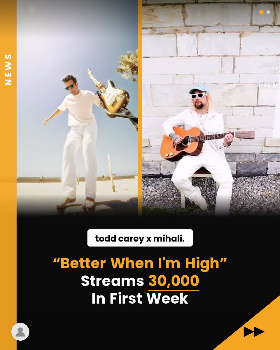 toddcarey's tweet photo. "Better When I'm High" hit 30,000 streams in its first week. Grateful for every single one of you 🙏 You brought the magic on this one. We're just getting started.

#reggaerock #reggaemusic #highvibes #stonerculture #newmusicalert https://t.co/yBWh5hCxtb