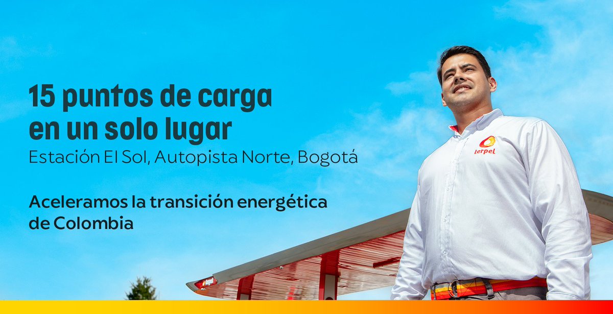 TerpelCol's tweet photo. Colombia ya tiene el cargador ultrarrápido más potente del país gracias a Terpel. ​

Está ubicado en nuestra estación El Sol por la Autopista Norte de Bogotá y reduce hasta en 50 % los tiempos de carga frente a un cargador rápido convencional.​

Seguimos construyendo la infraestructura que la transición energética necesita.⚡​

#MovilidadEléctrica #Terpel
