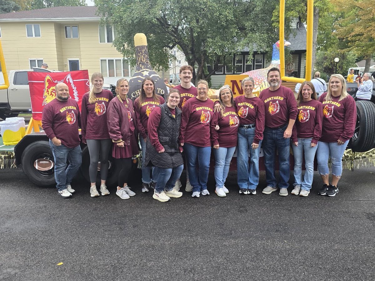 AberdeenFCU's tweet photo. What a weekend! We had a blast celebrating 125 years of Northern State at the Gypsy Day Parade! 🥳 Not only did we get to celebrate a massive milestone with our community, but we also snagged a 3rd place finish! 🥉🐺 Cheers to 125 years! 🎉 https://t.co/FcJMsPXJwk