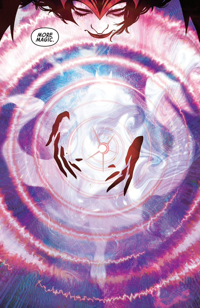 sysunnn's tweet photo. @thesteveorlando thank you for an awesome chapter and an awesome ending to an epic story.

As many of you know, Wanda Maximoff is my all-time favorite character in existence and my all-time favorite Marvel character ever she was my first introduction into the world of Marvel when I was just five years old and to see one of the most distasteful, yet iconic moments in her history (House of M/No More Mutants) be called back to but in such a powerful and awesome light, I loved it. 

Scarlet Witch has spent so many years being degraded, diminished, and dismissed for that act all those years ago.

But today, when ALL Magic across ALL realms was destroyed and all Magic user lost their powers, Wanda Django Maximoff, the Scarlet Witch, Sorcerer Supreme of Midgard, brought magic back from NOTHING, recreating the very concept of magic itself.

Ladies and Gentlemen, the Scarlet Witch ᱬ  I can’t wait to see where she’s headed next ❤️ #HexSpoilers #ScarletWitch
