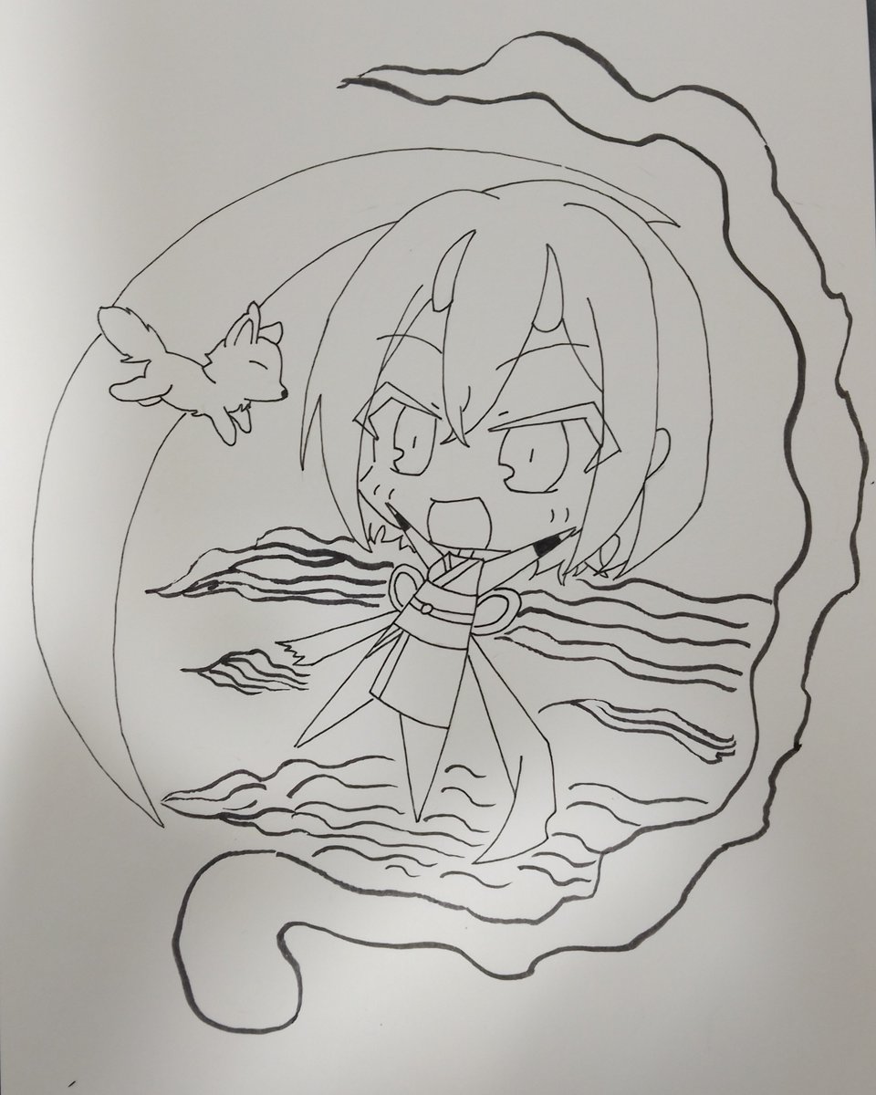 moririnn0's tweet photo. イラスト完成しました〜！！
いい感じに仕上がった気がする！！
よかったら見てください🙏
#イラスト #アナログイラスト #創作 https://t.co/R07I12nhWY