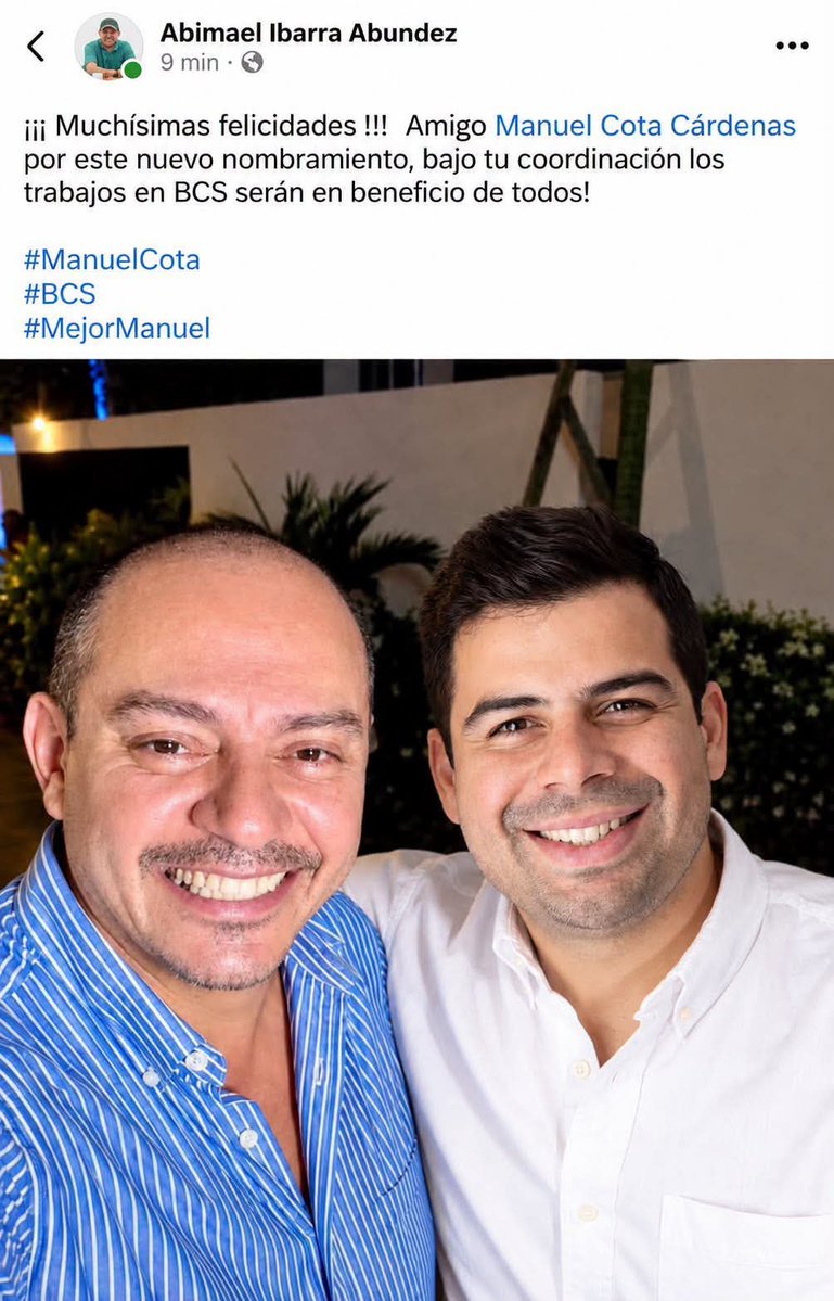 jolutay's tweet photo. Alguien se equivoco en sus preferencias a la gubernatura de Baja California Sur y felicito en forma anticipada a una dama pretensa. Es Abimael Ibarra, director del Sistema de Agua de La Paz. Despues de su grave error, corrije. Pero dejo el mismo argumento. Solo cambio de foto. https://t.co/rfxtiu4T3w