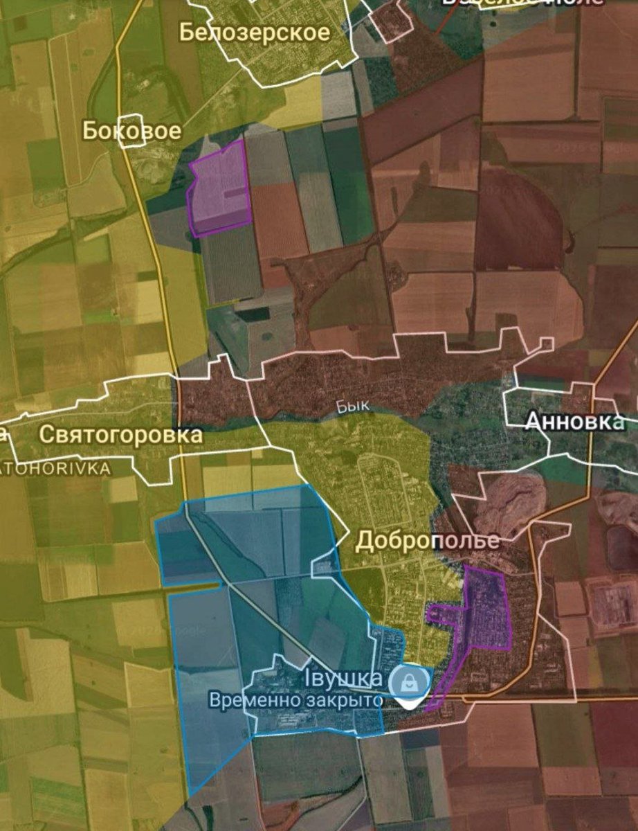 WarHunter2222's tweet photo. 🇷🇺🔥🇺🇦 Battle for Dobropillia.

🔴 The Russian Armed Forces have liberated Veseloye, Petrovka, Maryevka, and Novovodiane.

🔴 The Russian Armed Forces have begun fighting for Novotroitske and Blagodat.

🔴 The Russian Armed Forces have advanced in Dobropillia. https://t.co/PsXAVT4BYP