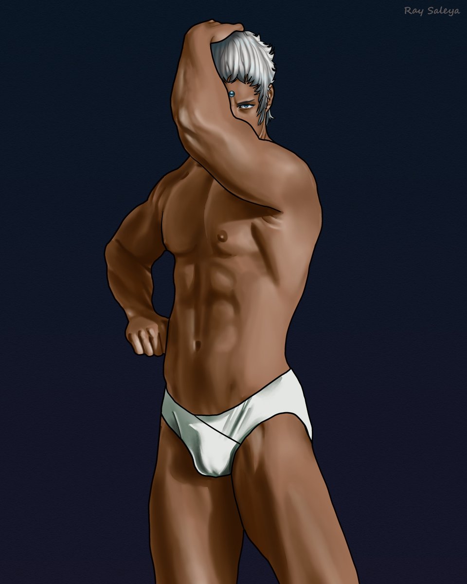 RaySaleya's tweet photo. In Street Fighter and other Capcom games where he appears, Urien usually fights either in his briefs or in a full suit. I went with the first option for this drawing… maybe because there’s a lot less fabric to deal with. https://t.co/WQ9ljP2fJF