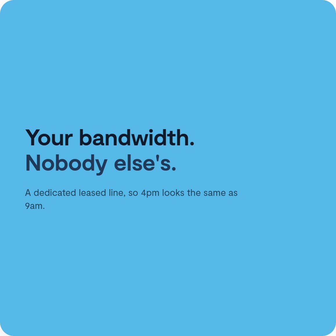 Intellectcomms's tweet photo. If your connection slows down every afternoon, you're sharing it. A dedicated leased line gives you the same speed up and down, all day, with a fix time in writing.

#LeasedLine #BusinessBroadband #Connectivity #SMEtelecoms #IntellectCommunications https://t.co/QIEJdQZhHO