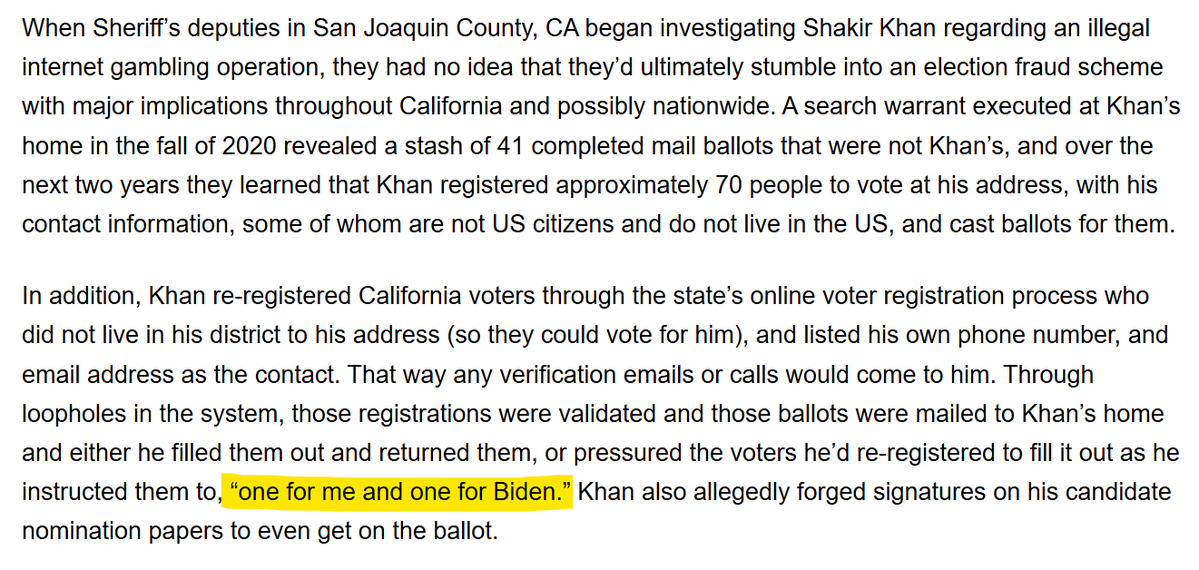 skepticaliblog's tweet photo. The voting system in California is so comically insecure that a Pakistani was elected to city council in part by registering people who *lived in Pakistan*

And this was only discovered incidentally because of an unrelated illegal gambling investigation https://t.co/5Z6lPxrC9h
