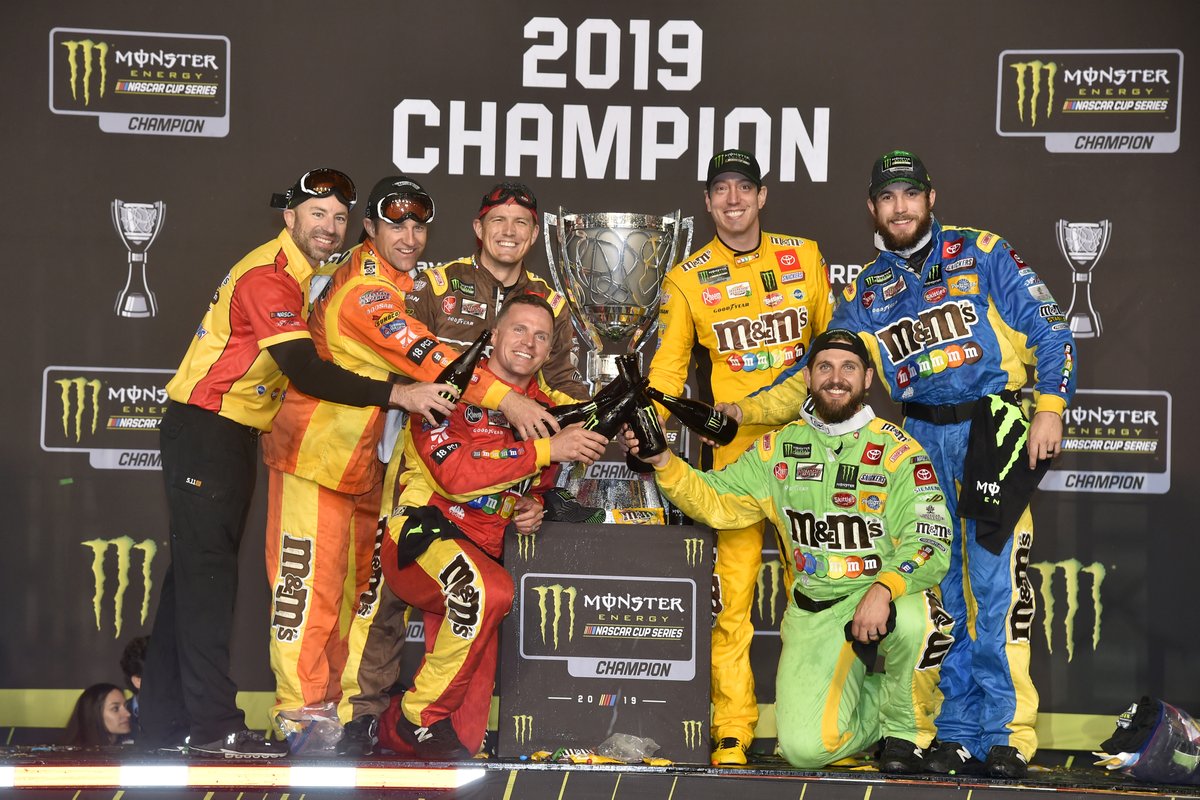 KellyCrandall's tweet photo. Las Vegas Motor Speedway has announced multiple tributes to Kyle Busch for this weekend.

- In addition to his seat at the drivers' meeting and the 8 logo in the grass, there will be a "Moment of Rowdy" on lap 8 of the race. The video boards will show KB highlights. 
- The 2019 championship trophy will be on display during pre-race activities. Meanwhile, his car from that season will be on display in the Fan Zone.
- A "Rowdy Forever" billboard will be overlooking Turn 4, and a banner will be on the outside of the racetrack grandstands facing the Fan Zone.
- There are now two streets by the speedway that have been renamed: one, "Rowdy Road," and the other, "Busch Brothers Drive." They will be formally presented to the Busch family during pre-race.
- A permanent memorial will be built under the grandstand near the entrance to the Neon Garage. Fans can sign their names.
- Fans are also invited to bring a small memento this weekend and leave it at the gift shop where a display has been set up.