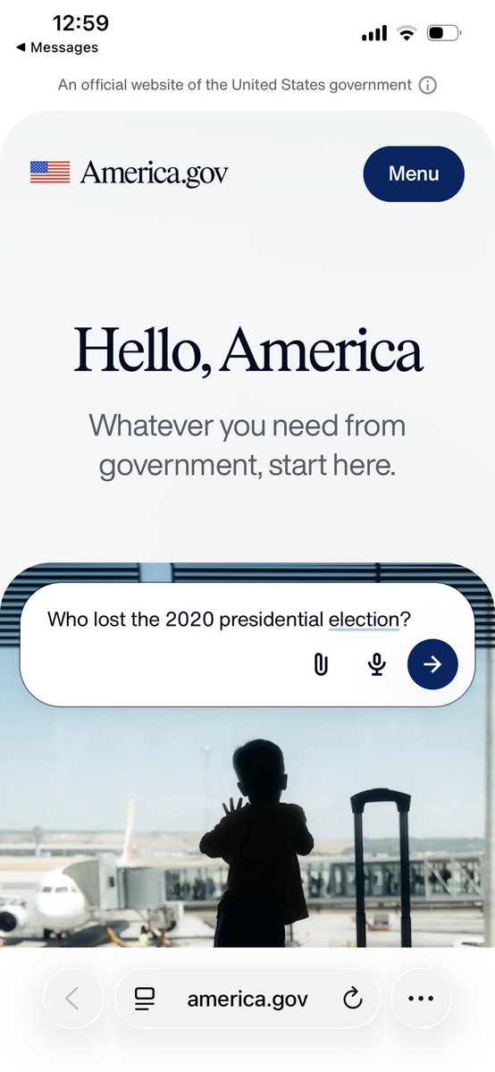 dlabeach's tweet photo. America dot gov just launched. This bug will be patched by EOD. https://t.co/RSzsHUnd5k