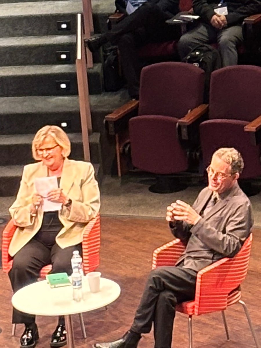 MEDITECH's tweet photo. John Halamka, MD, MS (President, @MayoPlatform) and Helen Waters (EVP & COO, @MEDITECH) take the stage at #MEDITECHLIVE for a Fireside Chat: From EHR to AI-Enabled Platform. https://t.co/udBWCMXKI8