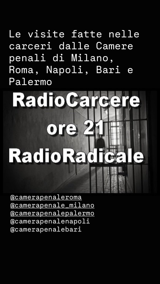 RADIOCARCERE's tweet photo. @CameraPenaleMi @CameraPenaleRM @camerapenaleNA #camerapenalepalermo https://t.co/Tpptn3lzYx