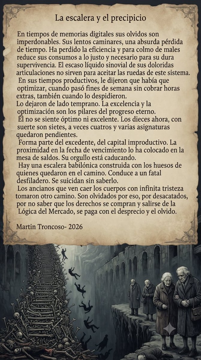 MartinTron1969's tweet photo. Los viejos, aún contra sus olvidos, suelen decirnos más cosas que las eternamente jóvenes memorias digitales. 

#viral #frases #terror #pensamentos #fyp https://t.co/Wcy4bkhNv6