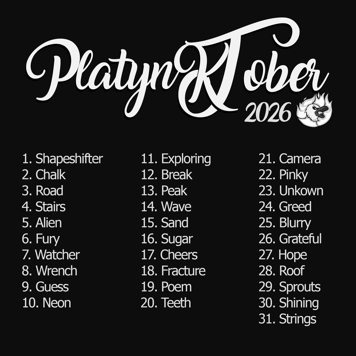 PlatyGang's tweet photo. List for #Platynktober followed by @YdileA, @Flakdominerale, @KraCh_Test and @jaunecna https://t.co/dL9c02XnCD
