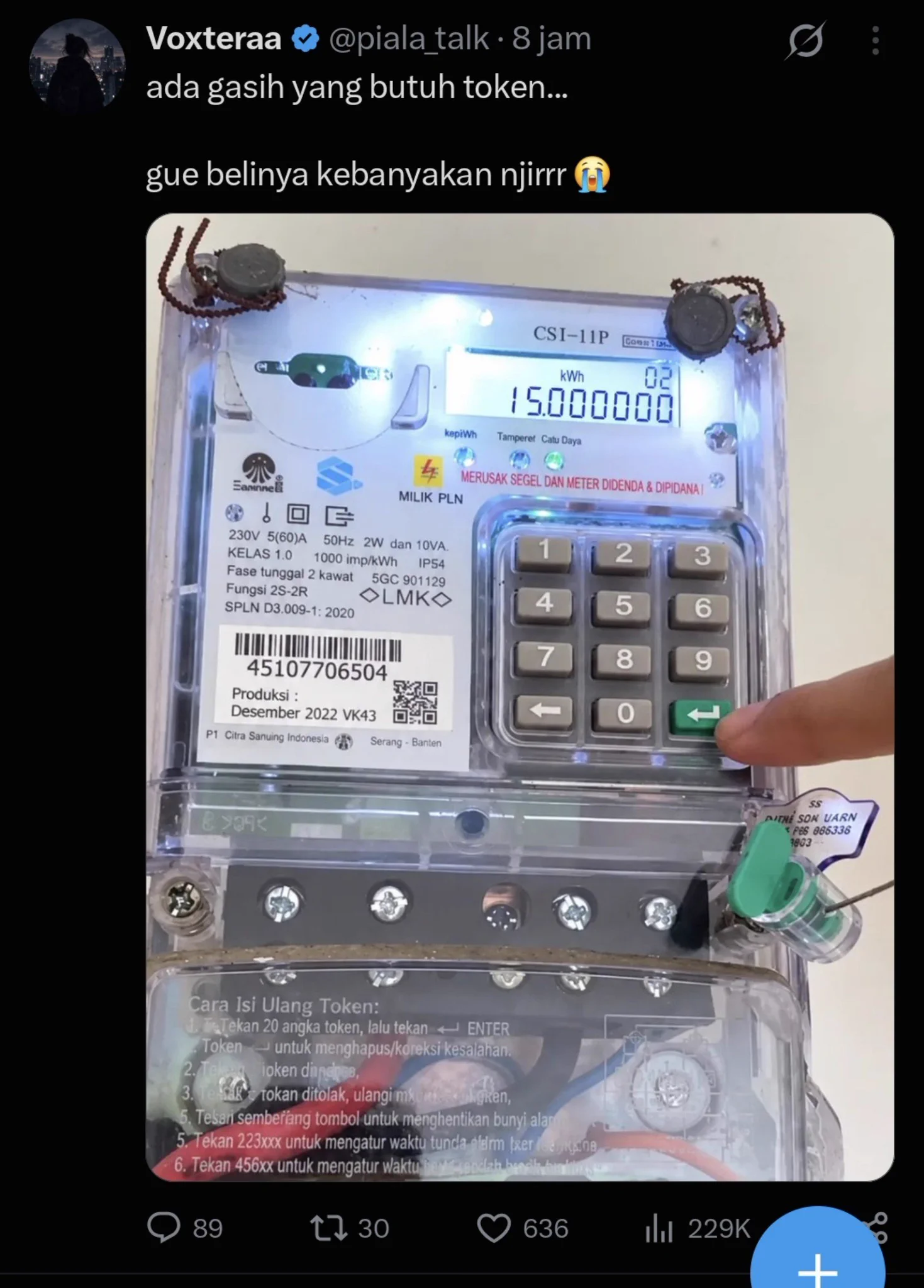 din ּ ֶָᰔᩚ on X: "1. Meteran prabayar PLN biasanya nampilin satuan kWh ...